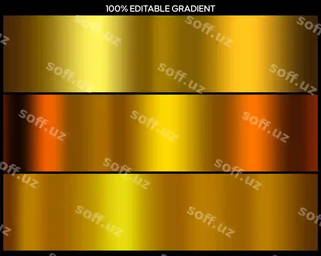 Oltin metal gradient ranglar komplekti oltin gradient paleta oltin gradient | Gold metal gradient colors set golden gradient palette golden gradient