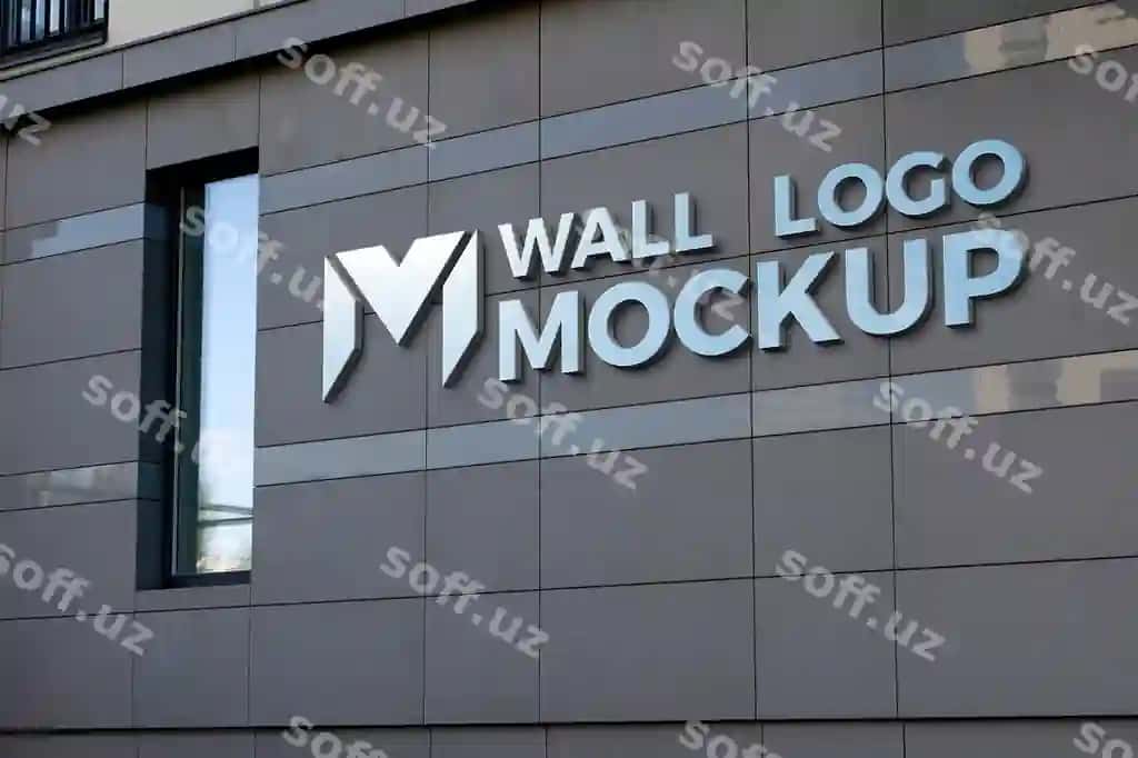 Biznes devor logo namuna dizayni | Business wall logo mock up design
