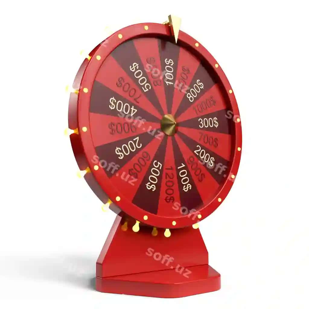 3d illustratsiya qizil g'ildirak baxtnaqsh qoidaliq aylanadigan baxt g'ildiragi faoliyat g'ildiragi murojaat qilingan oq paskal fon | 3d illustration red wheel luck fortune realistic spinning fortune wheel wheel fortune isolated white background