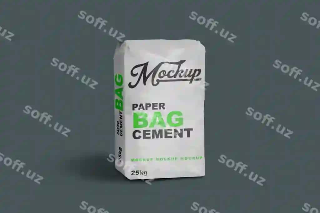 Puskportret tsement meshkasi | Cement bag mockup
