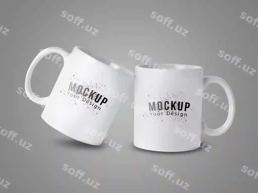 Oq choy qoshiq mockup sizning dizayningiz | White mug cup mockup your design