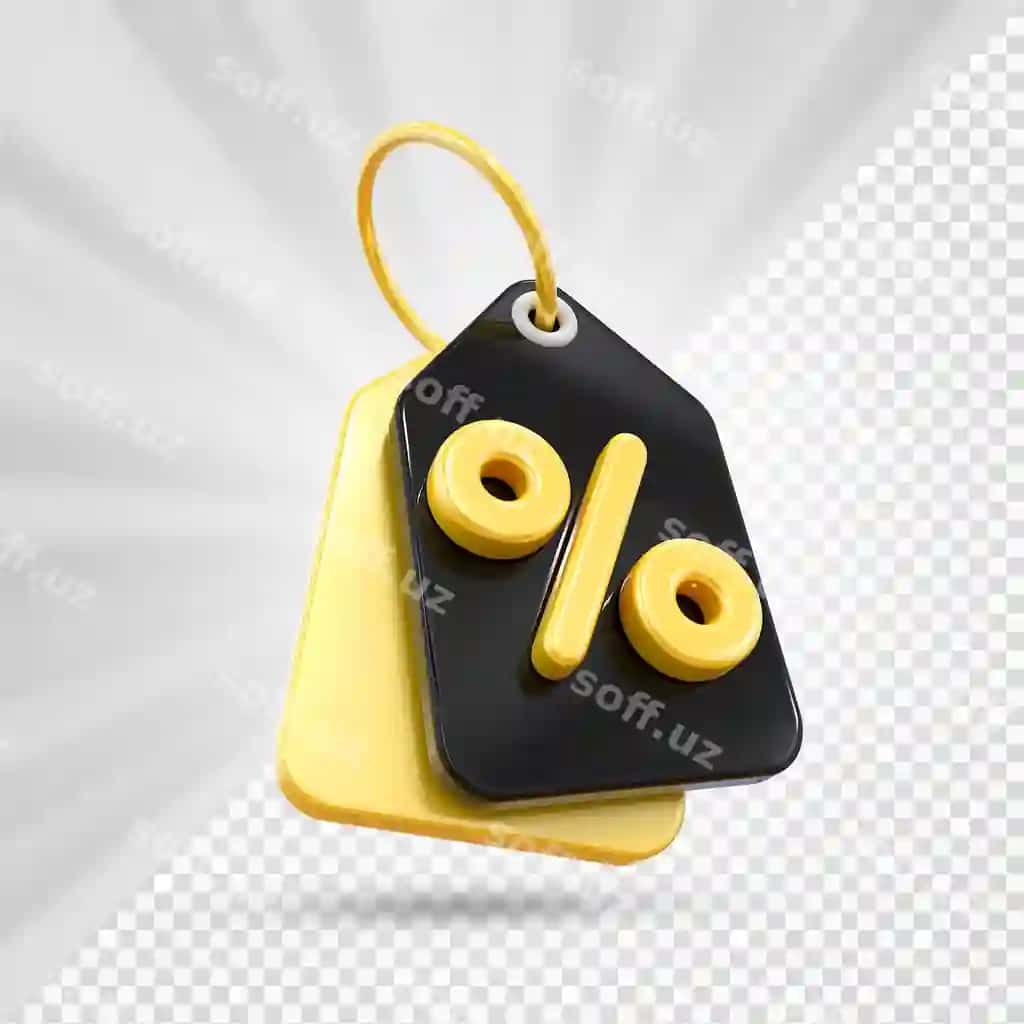 Foiz belgi 3d render | Percent tag 3d render