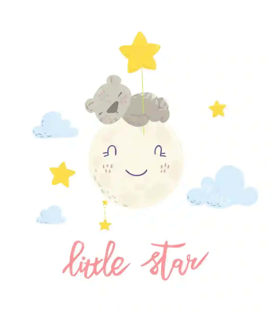 Sevimli ayiq oyda uxlamoqda | Cute bear is sleeping moon
