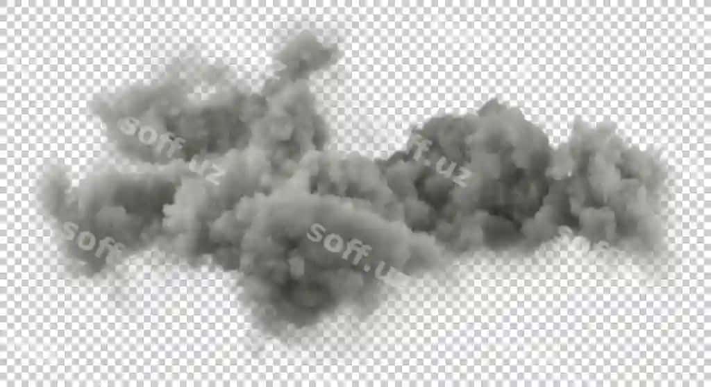 Shamol qorong'ulik bulut shaffof orqa fonda 3d render | Storm darkness cloud transparent background 3d rendering