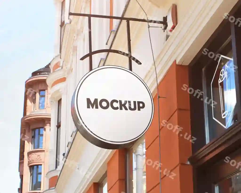 Bepul psd mockup belgi do'koni nomlangan mockup | Free psd mockup sign store called mockup