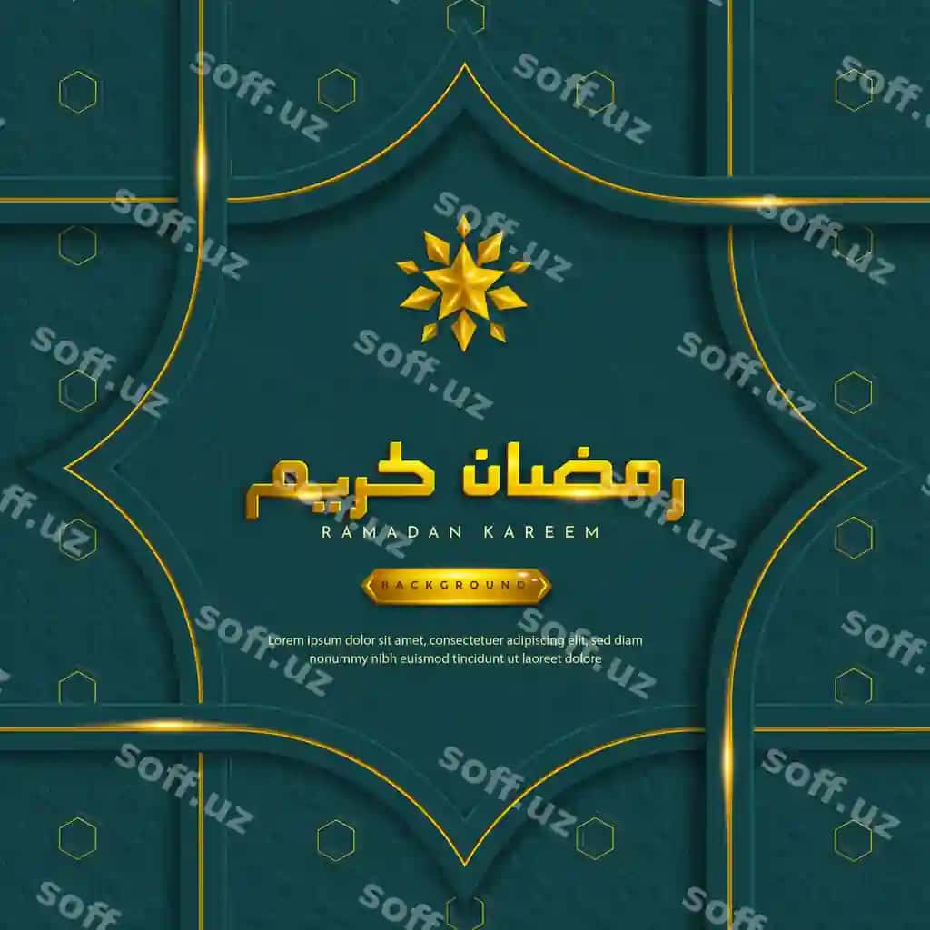 Ramazon kurbon islamiy salom fon arabcha naqsh bilan | Ramadan kareem islamic greeting background with arabic pattern
