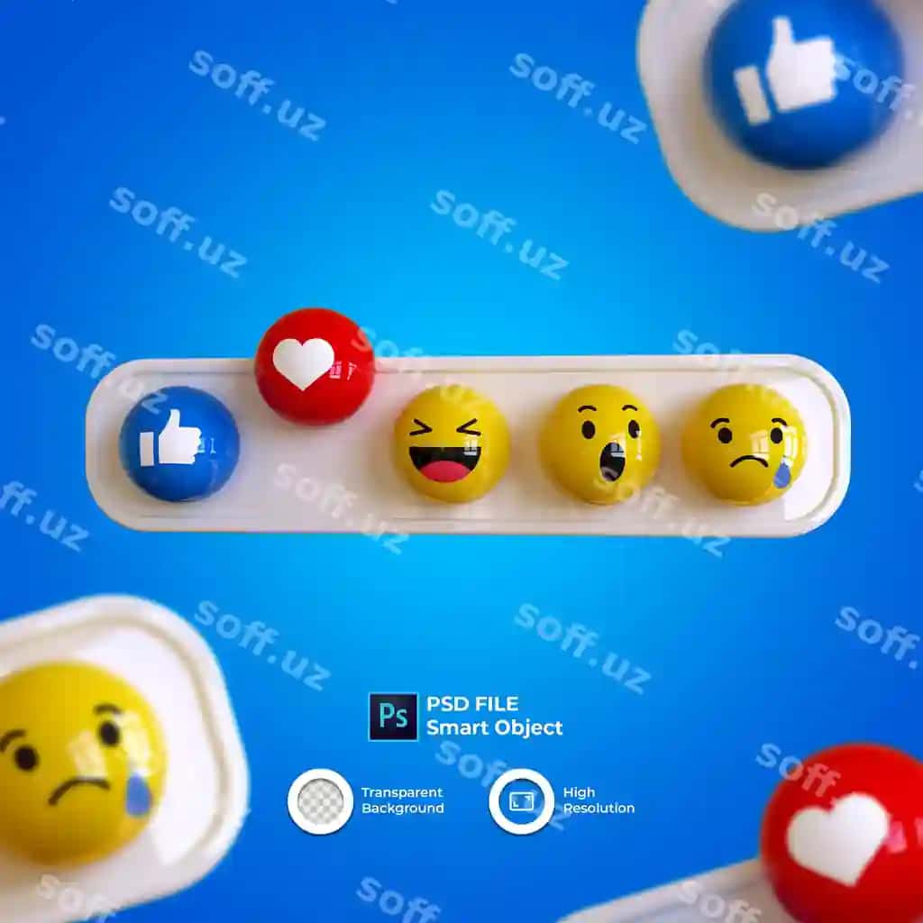 Emoji 3d komplekti ijtimoiy tarmoqlar ajralangan | Emoji 3d set social media isolated
