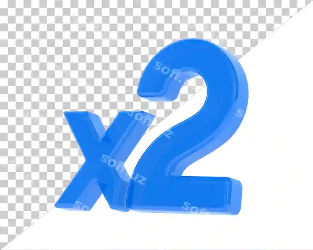 Ko'k x2 belgi oq fonda ajraltirilgan 3d illustratsiya | Blue x2 symbol white background isolated 3d illustration