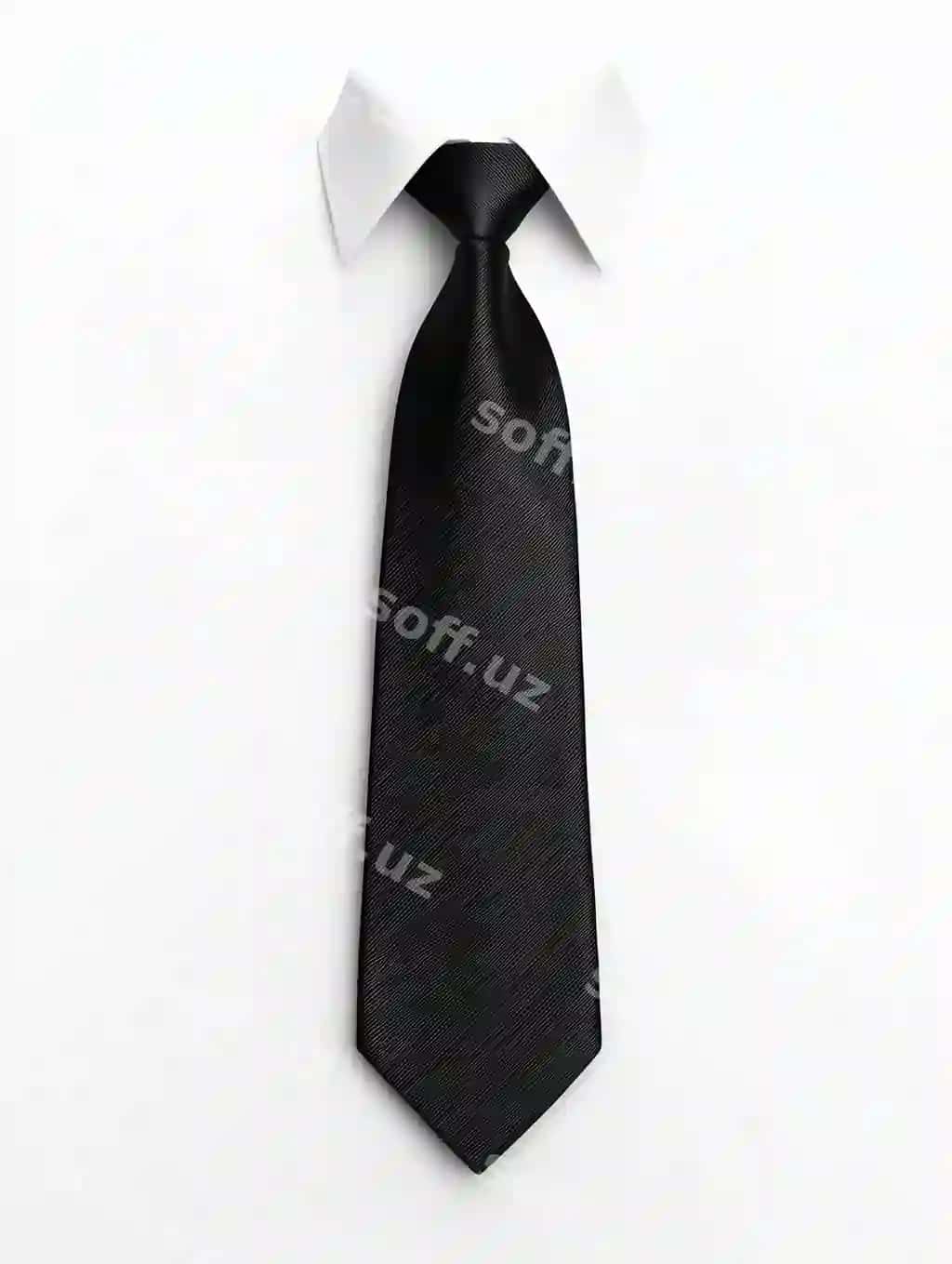 Klassik qora galstuk qatqatli oq katta pochechka | Classic black tie crisp white shirt collar