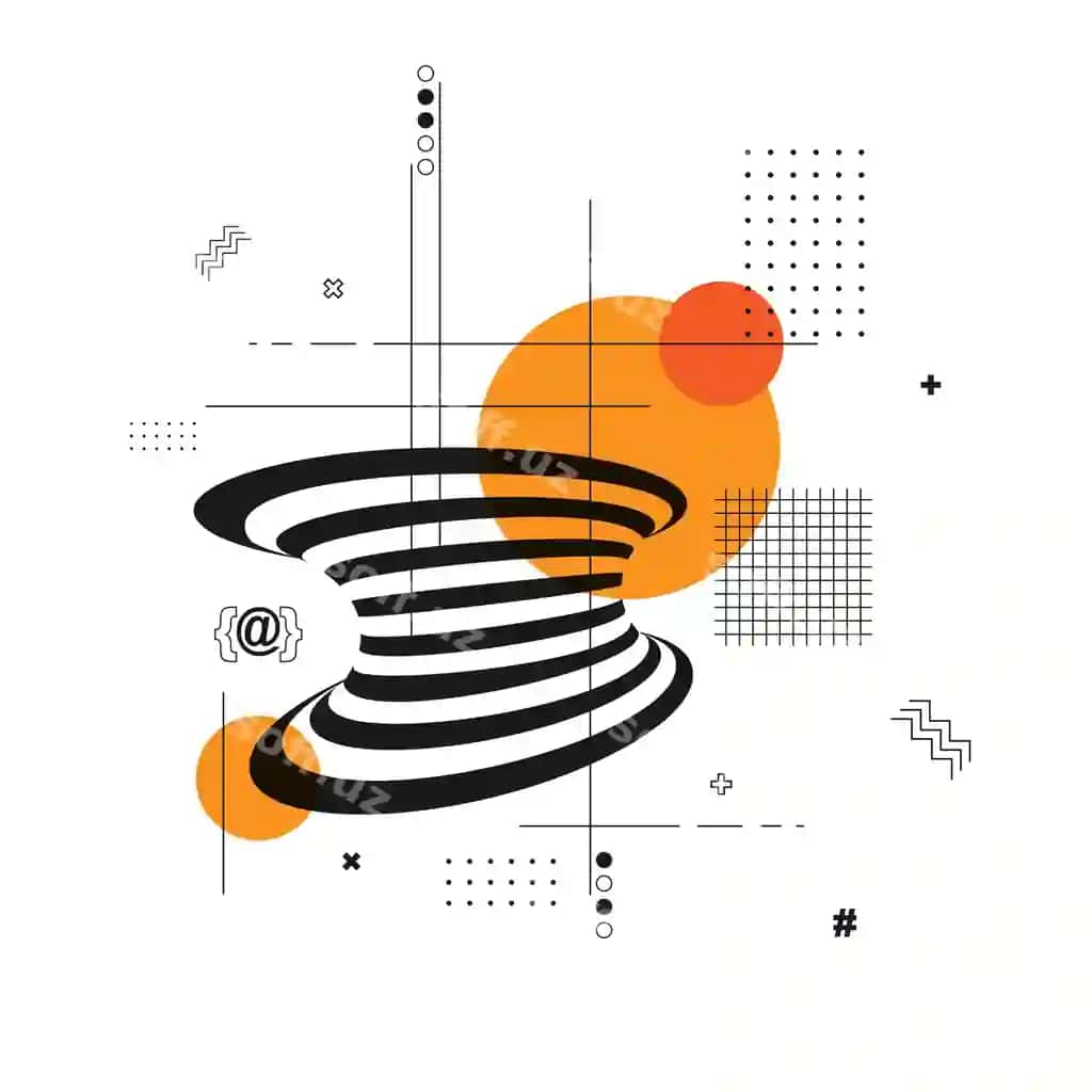 Abstrakt qora chiziqlar apelsin rangli fonda | Abstract black lines orange background