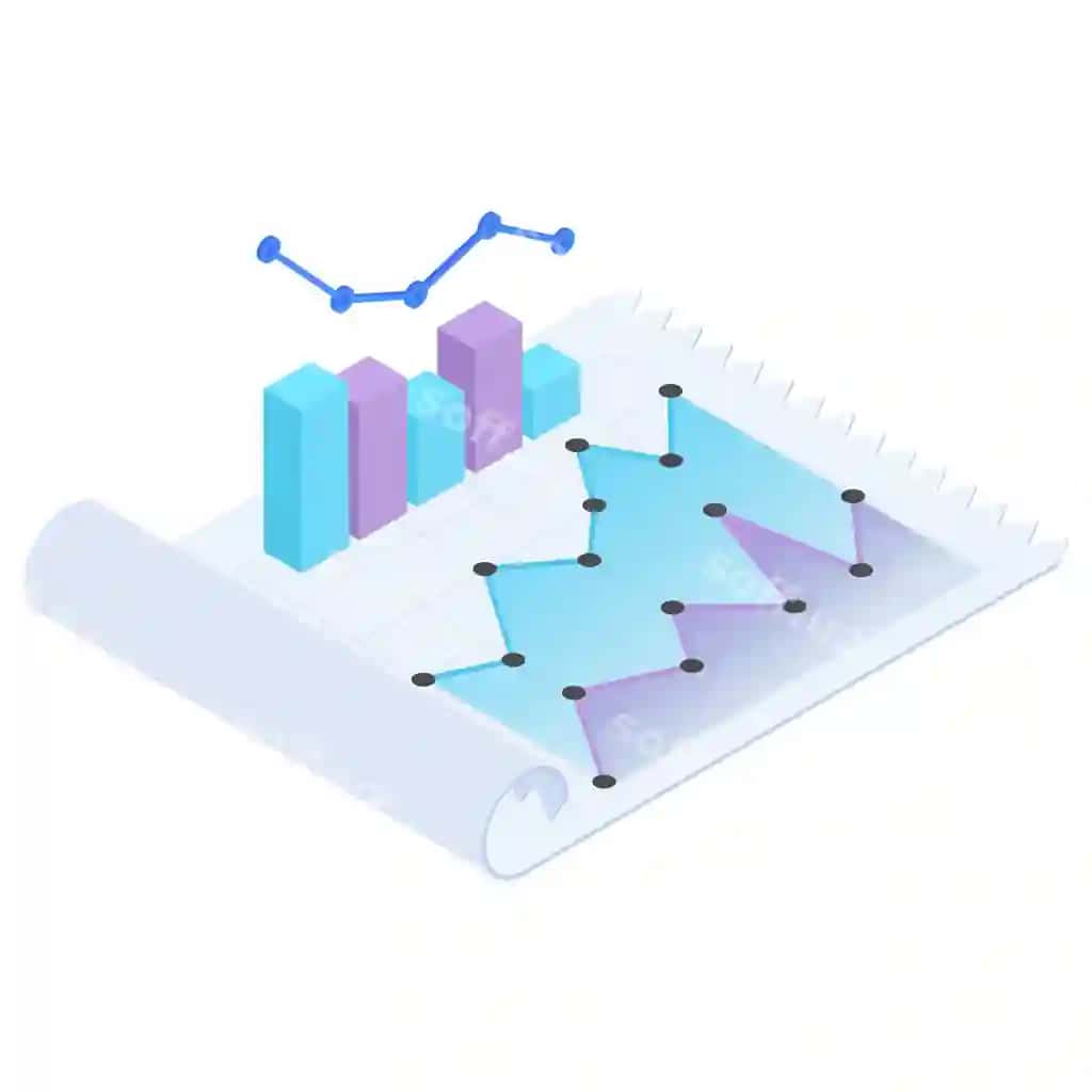 Izometric 3d ma'lumotlar grafiklari aylanma qog'oz | Isometric 3d data graphs rolled paper