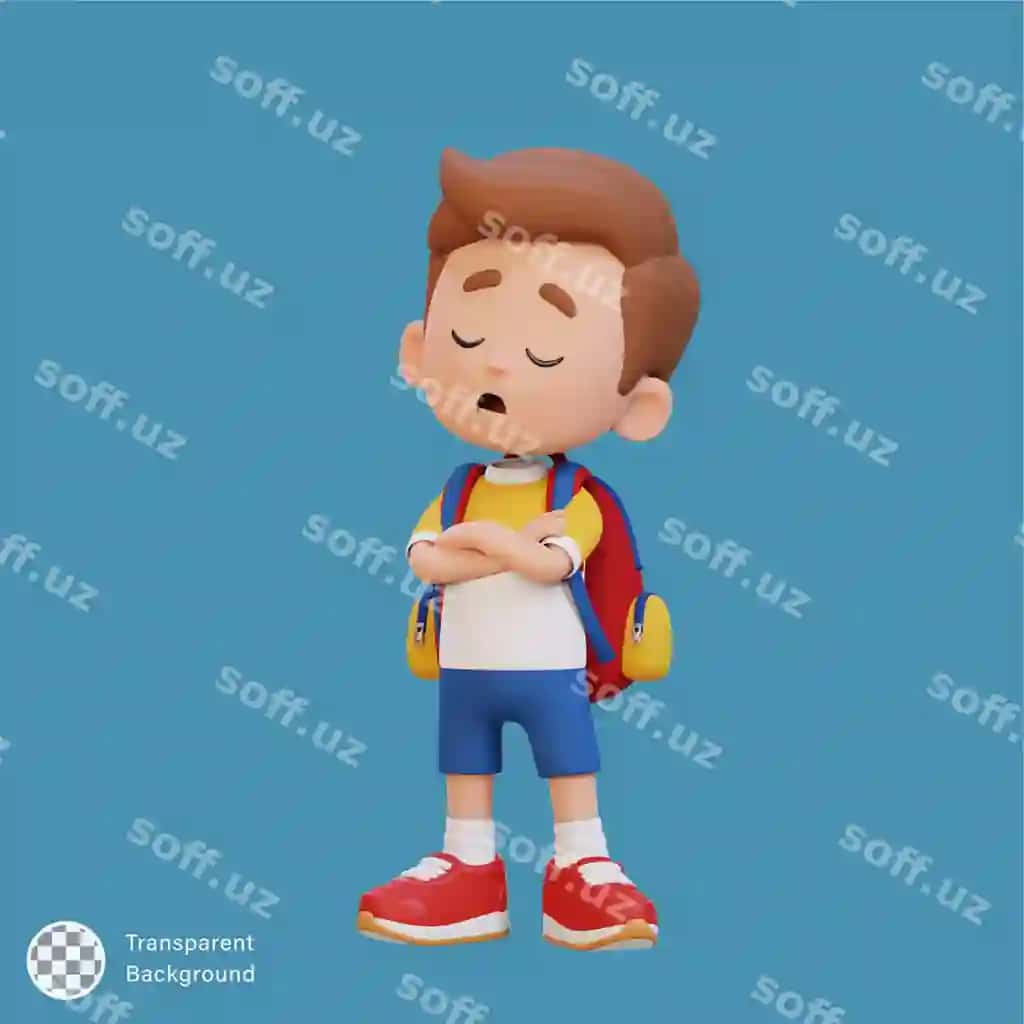 3D yoqimli bolalar harakteri rad etish pozitsiyasi | 3d cute kid character rejection pose