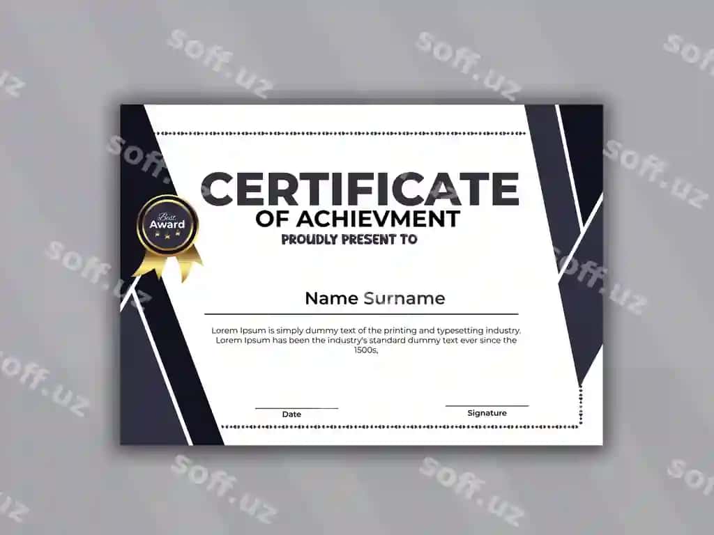 Zamonaviy ijodkor chiroyli sertifikat dizayn shabloni | Modern creative elegant certificate design template design