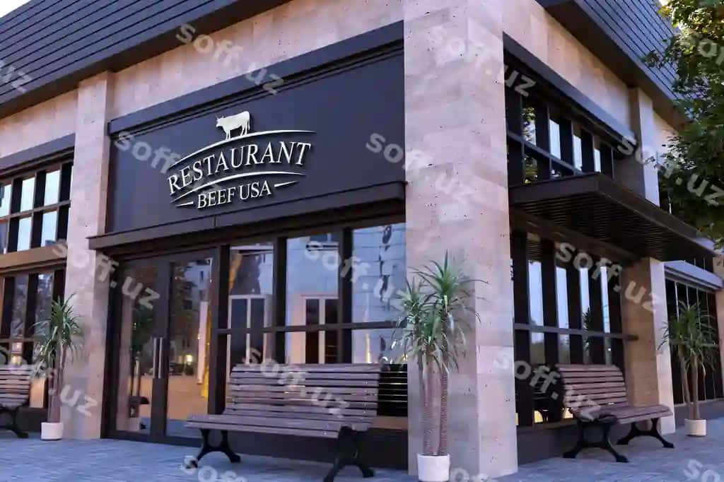 3d logo namuna binofasad | 3d logo mockup building facade
