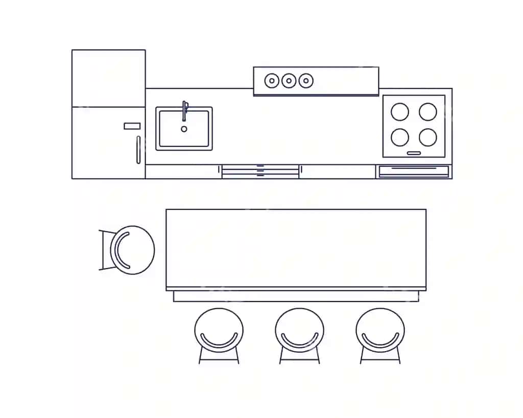 Oshxona komplekti, ovqat stoli stullari, yuqori ko'rinish, uy xonasi, ovqatlanish va pazolik | Kitchen set dining table chairs top view home room eating cooking