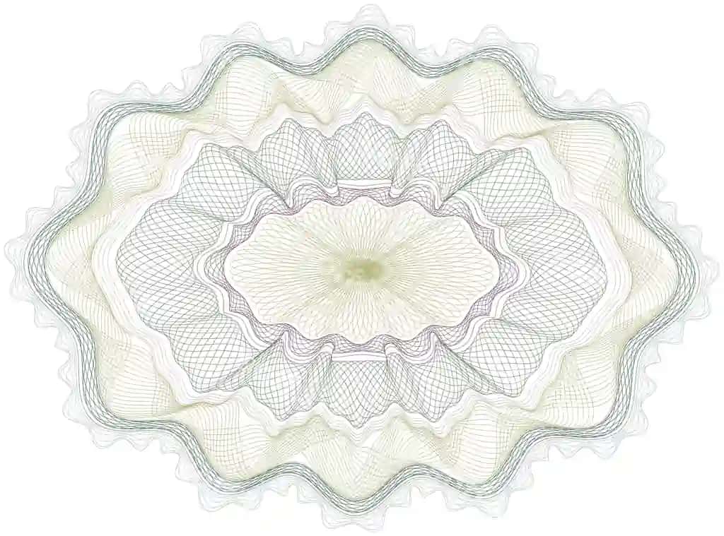 Klassik vektor guilloche pul sertifikat naqshi | Classical vector guilloche money certificate pattern