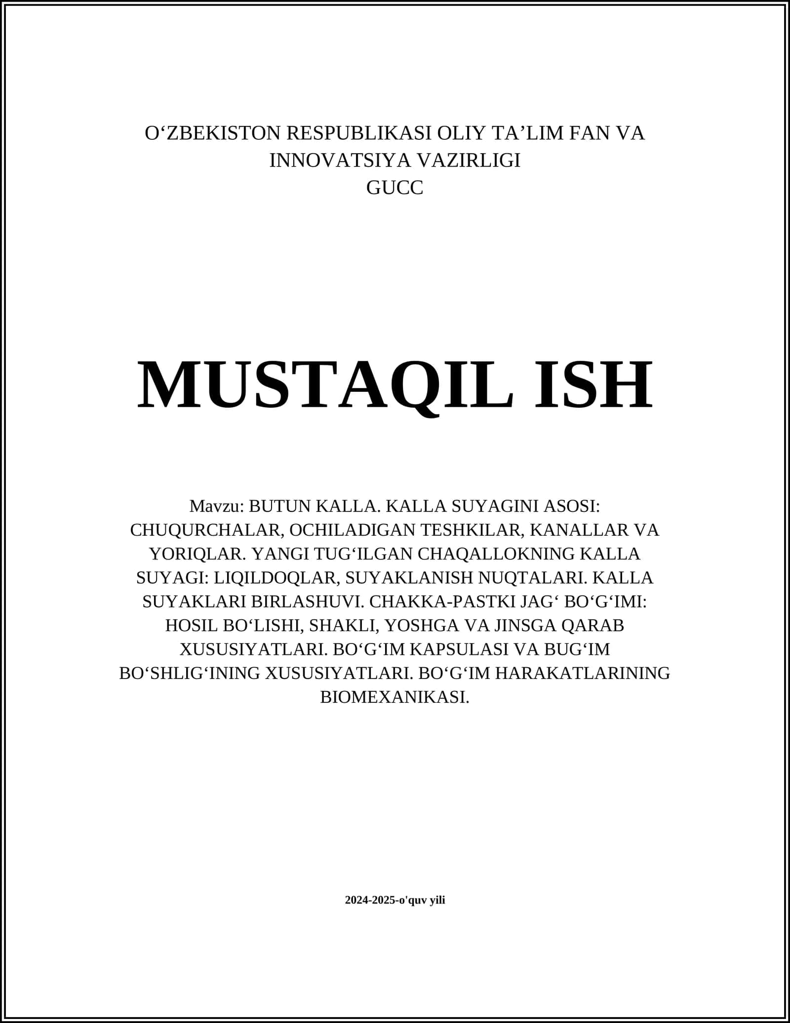 Bütun kalla anatomiyasi