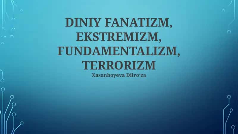 Dinij Ekstremizmning Mohiyati