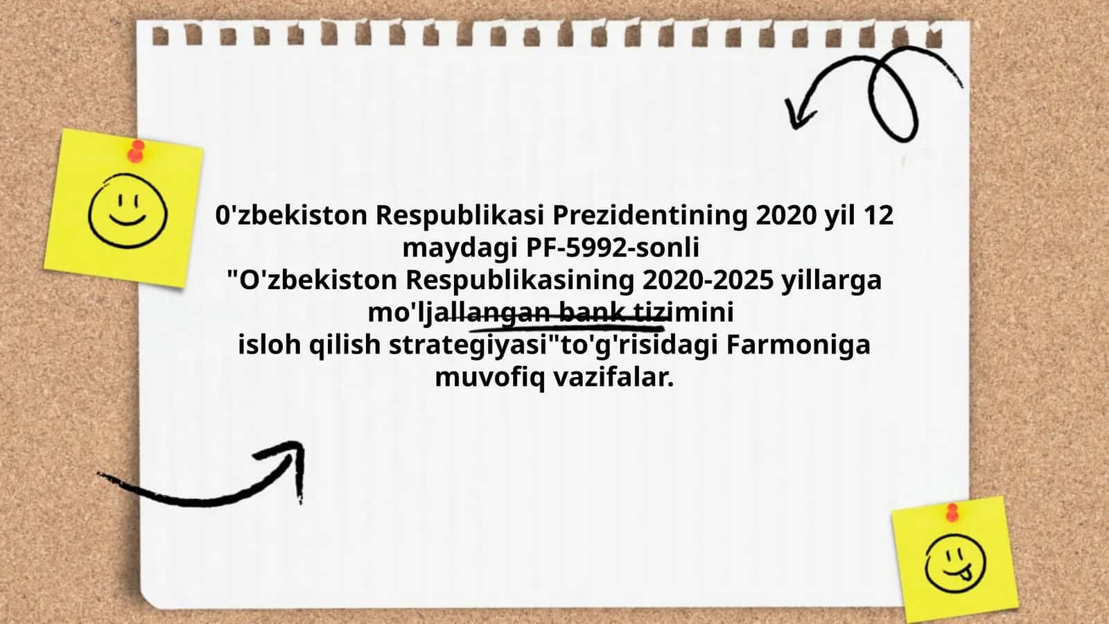 O'zbekiston Respublikasining 2020-2025 yillarga mo'ljallangan bank tizimini isloh qilish strategiyasi