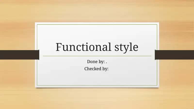 Functional style