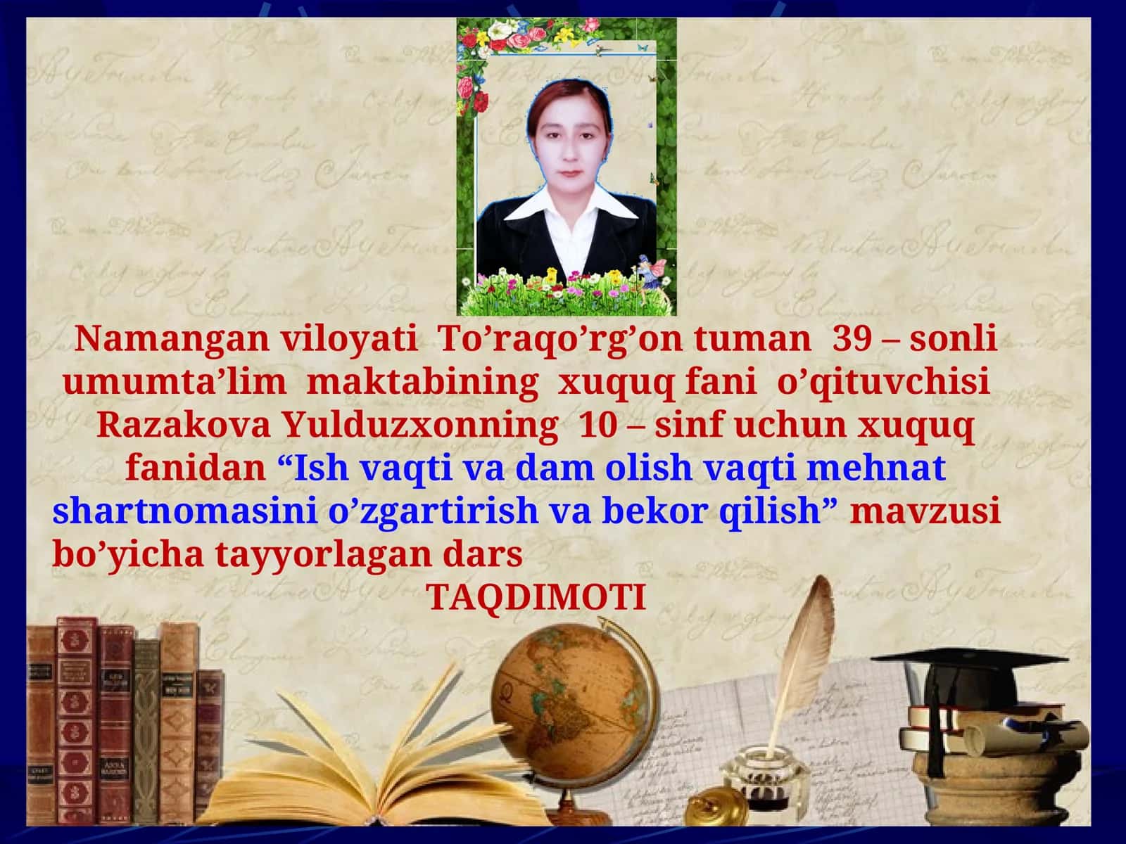 Ish vaqti va dam olish vaqti mehnat shartnomasini o’zgartirish va bekor qilish
