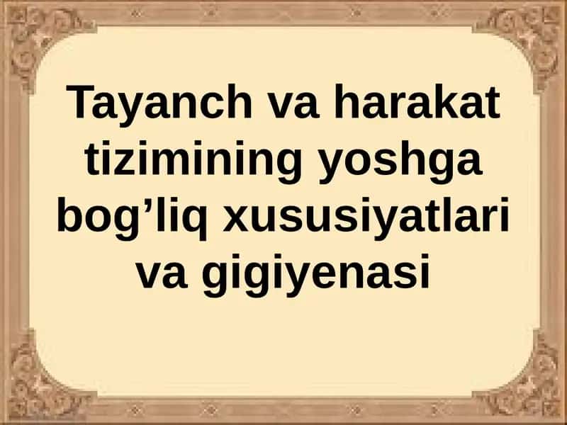 Tayanch va harakat tizimi