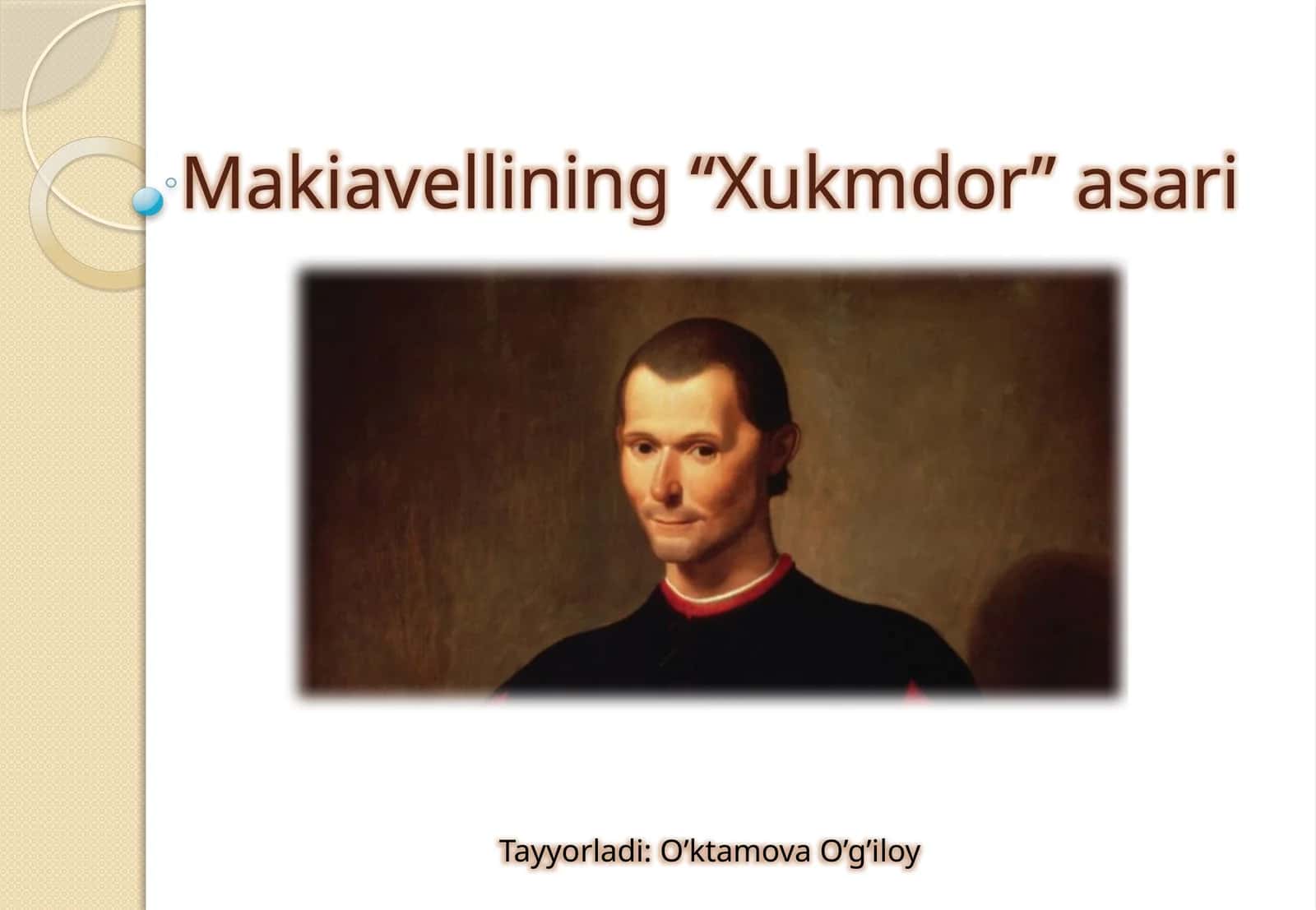 Makiavellining “Xukmdor” asari