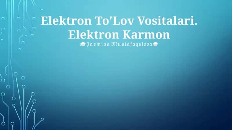 Elektron To'Lov Vositalari