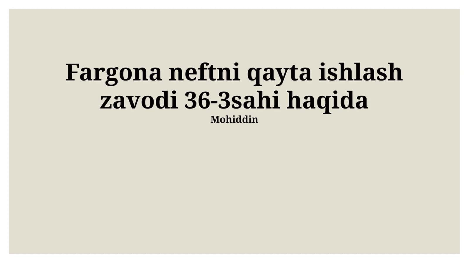 36-3 Qurilmasi haqida umumiy ma'lumot