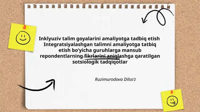 Inklyuziv talim goyalarini amaliyotga tadbiq etish