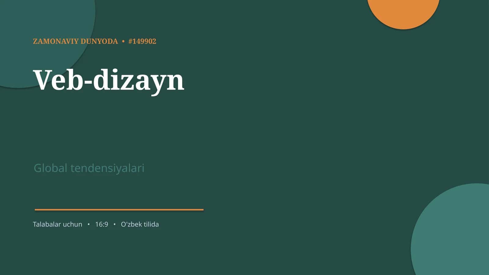 ZAMONAVIY DUNYODA