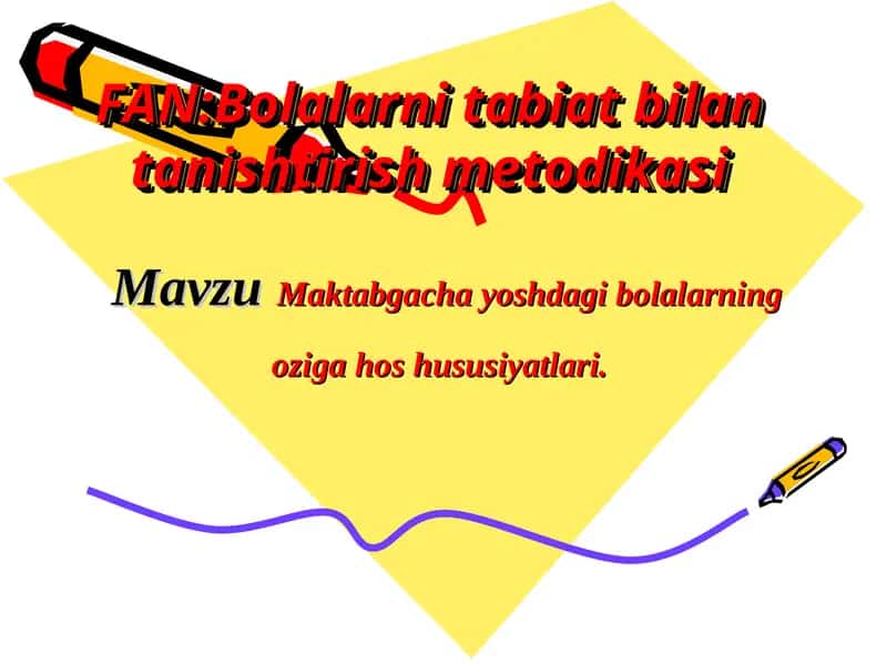 Bolalarni tabiat bilan tanishtirish metodikasi