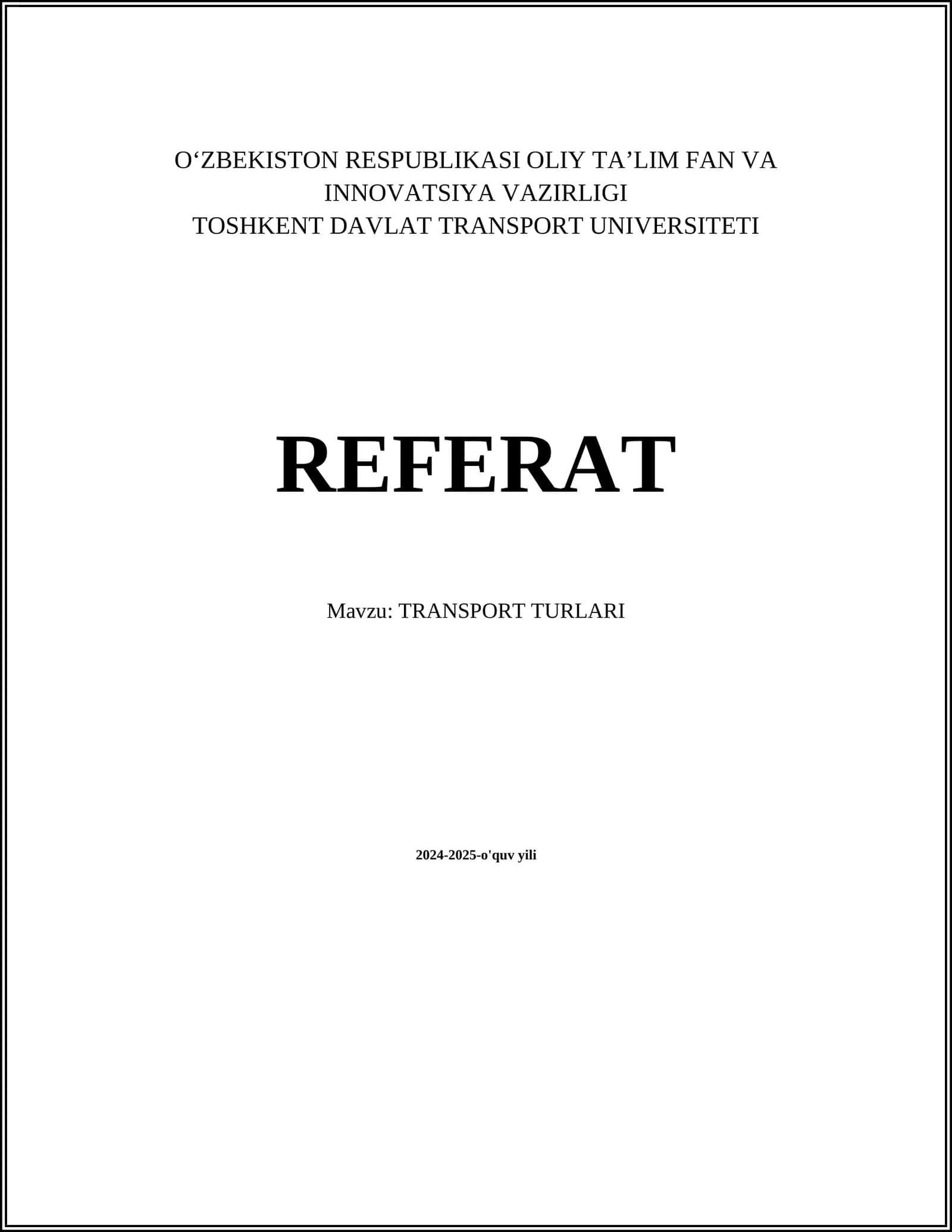 TRANSPORT TURLARI