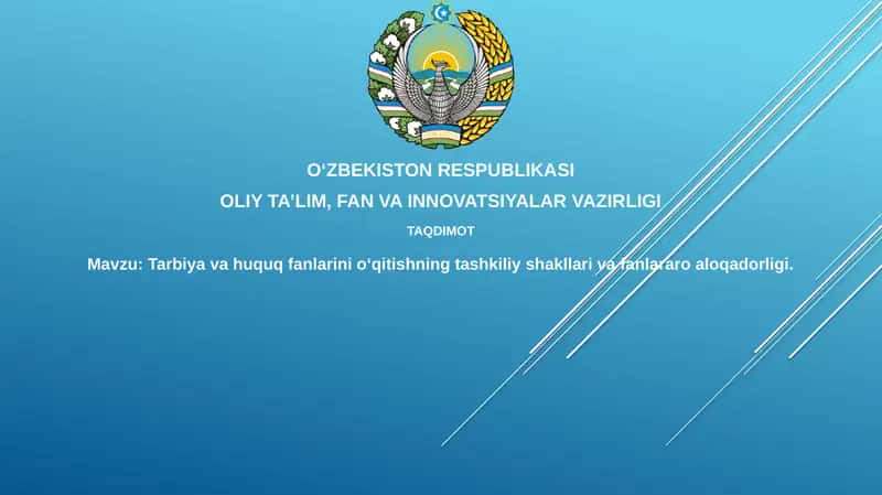 Ta'lim va huquq fanlarini o'qitishning tashkiliy shakllari