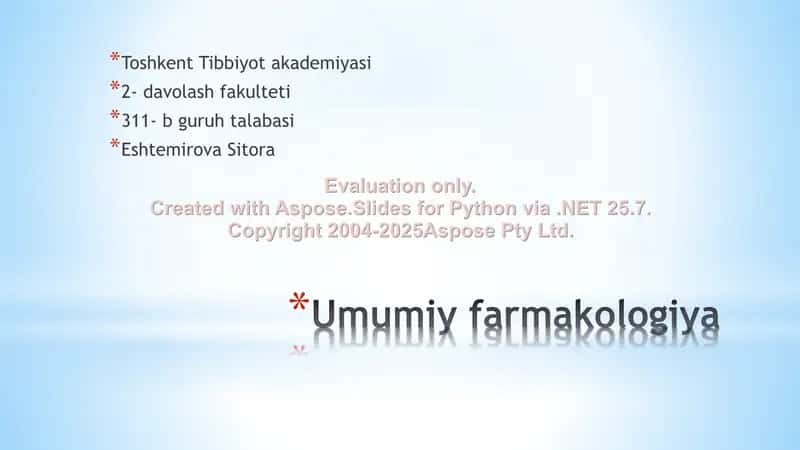 Umumiy farmakologiya