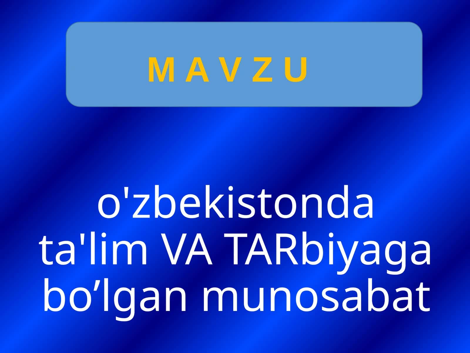 Xalq ta'limi tizimi respublikamiz ijtimoiy-iqtisodiy va madaniy rivojlantirishda ustuvor soha