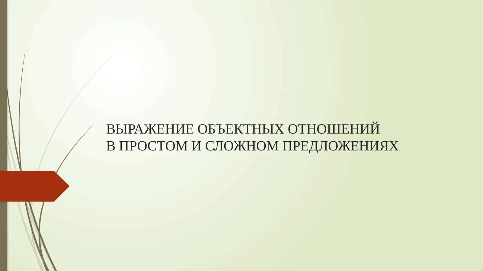 ВЫРАЖЕНИЕ ОБЪЕКТНЫХ ОТНОШЕНИЙ В ПРОСТОМ И СЛОЖНОМ ПРЕДЛОЖЕНИЯХ