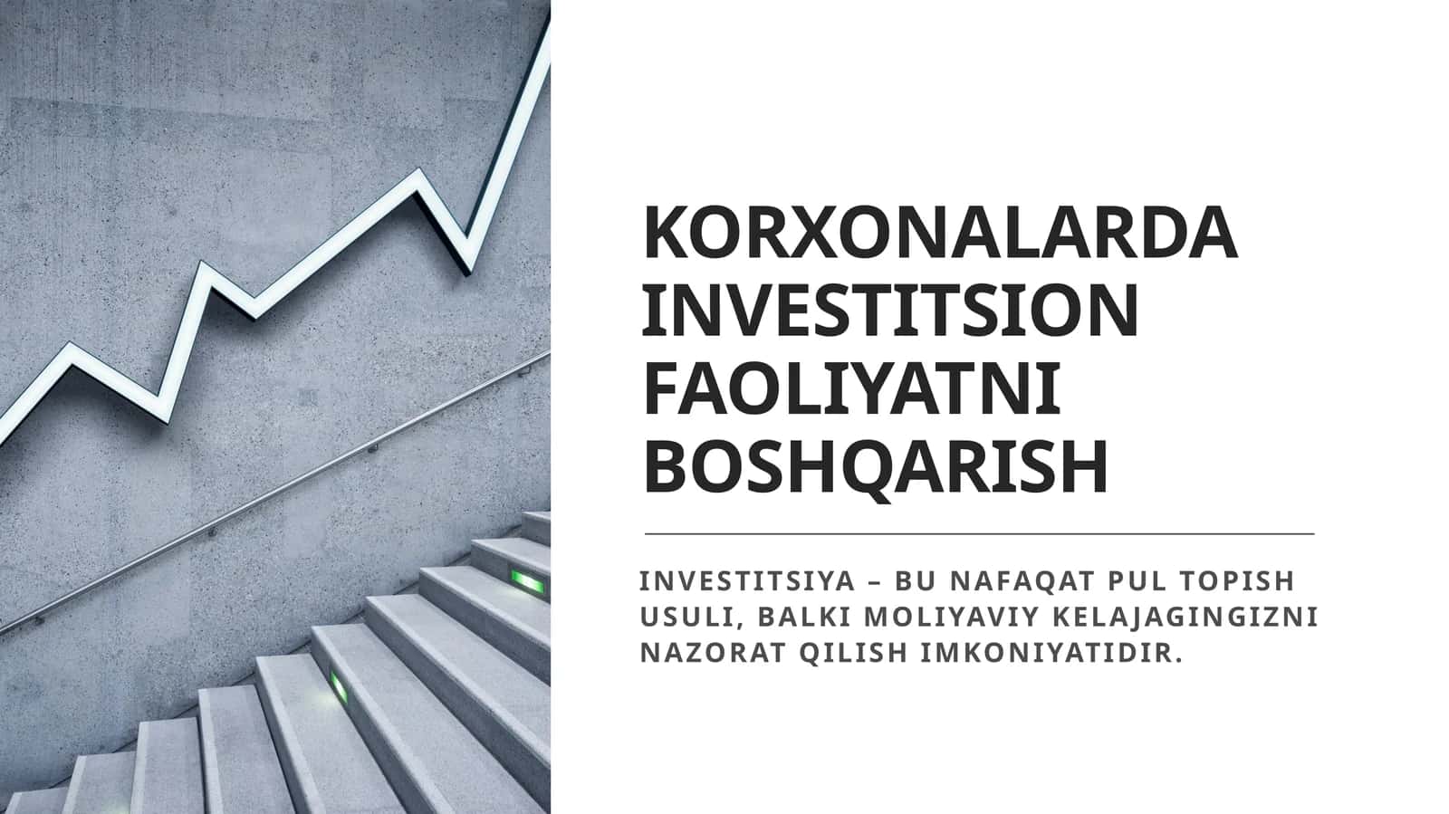KORXONALARDA INVESTITSION FAOLIYATNI BOSHQARISH