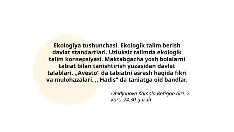 Ekologiya tushunchasi