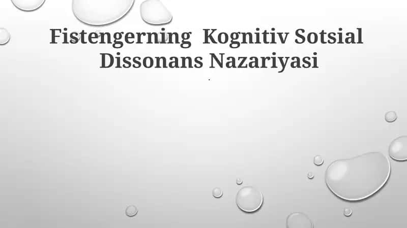 Kognitiv Sotsial Dissonans Nazariyasi