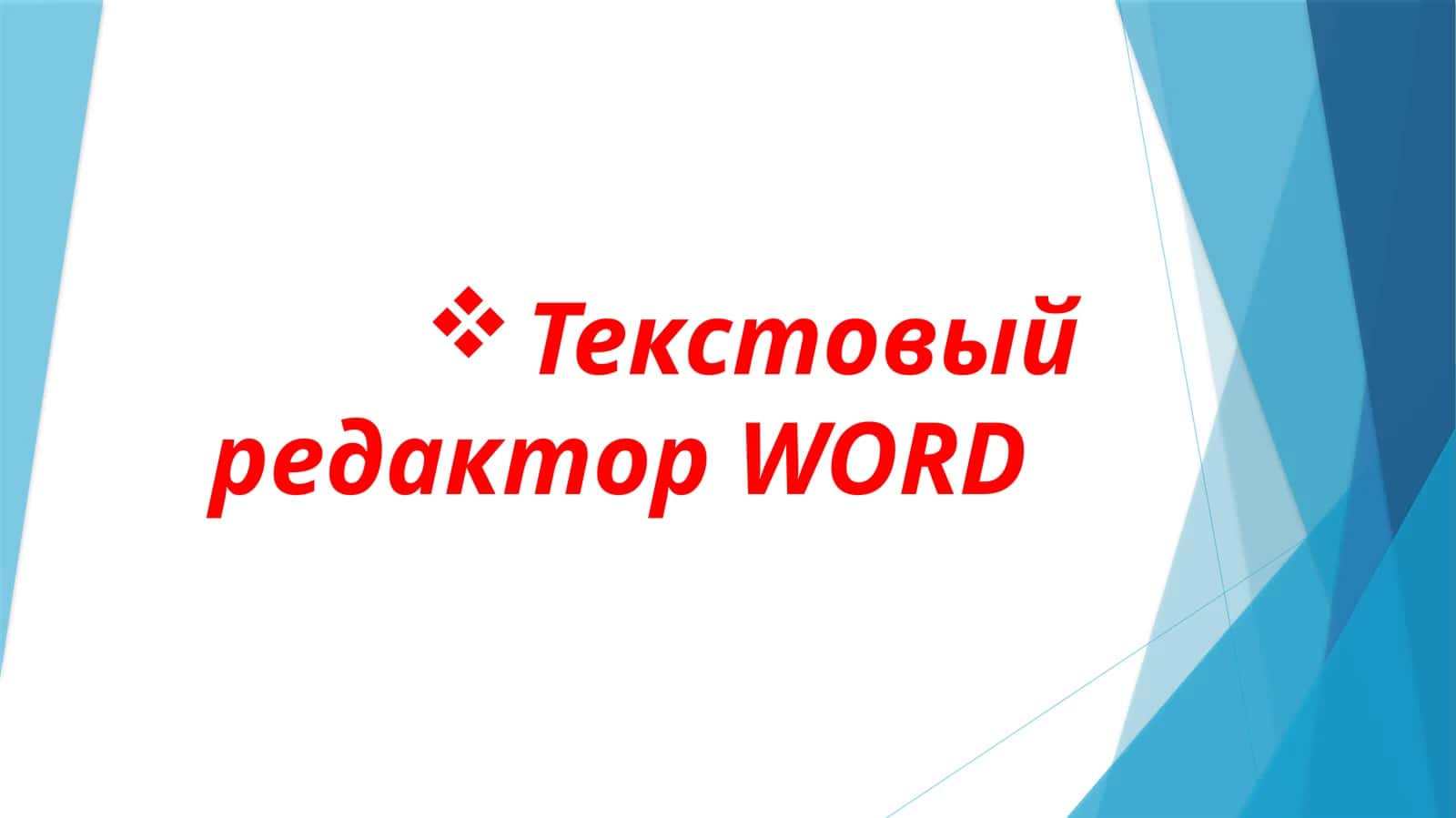 Текстовый редакторWORD