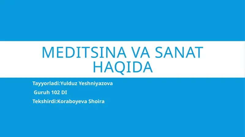 Meditsinavasanathaqida