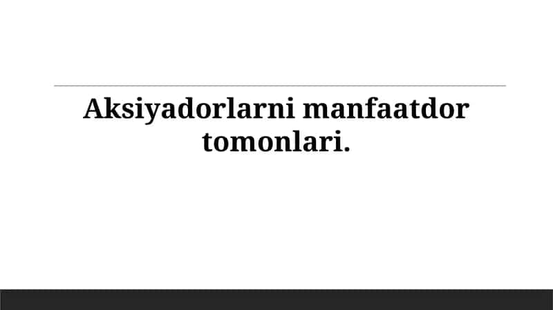 манфаатдор томонлар билан муносабатлар