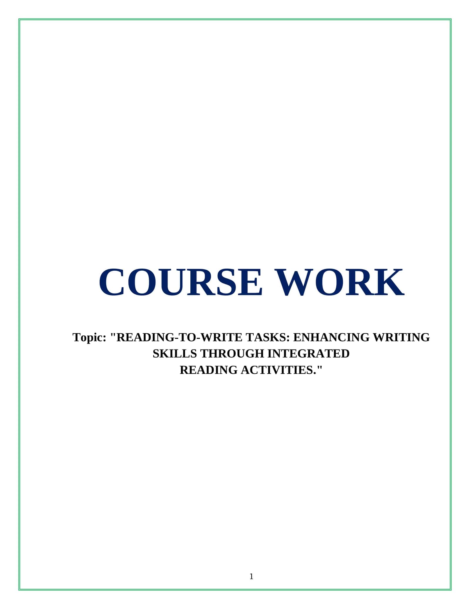 READING-TO-WRITE TASKS: ENHANCING WRITING SKILLS THROUGH INTEGRATED READING ACTIVITIES