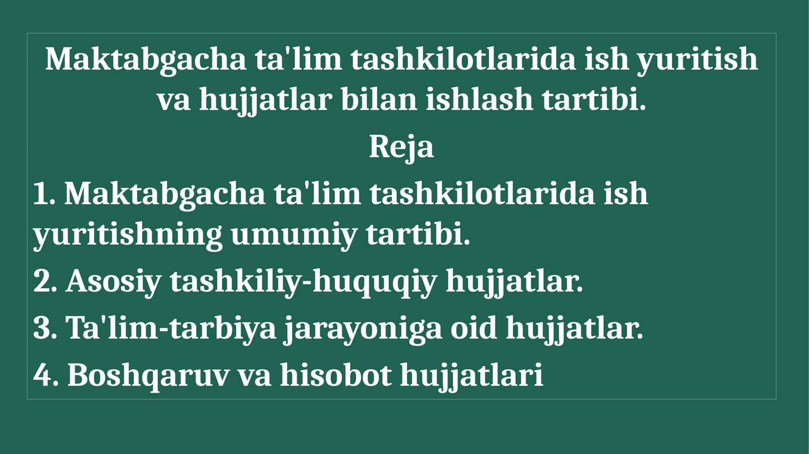 Maktabgachata'lim Tashkilotlarida Ish Yuritish Tartibi
