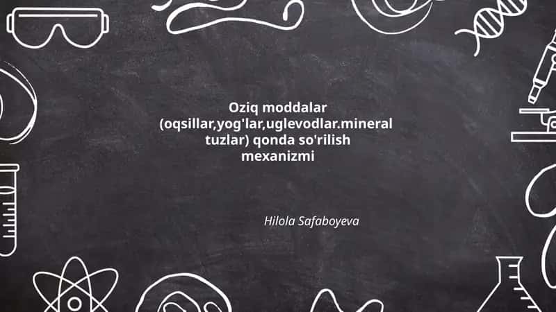 Oziq moddalar qonda so'rilish mekhanizmi