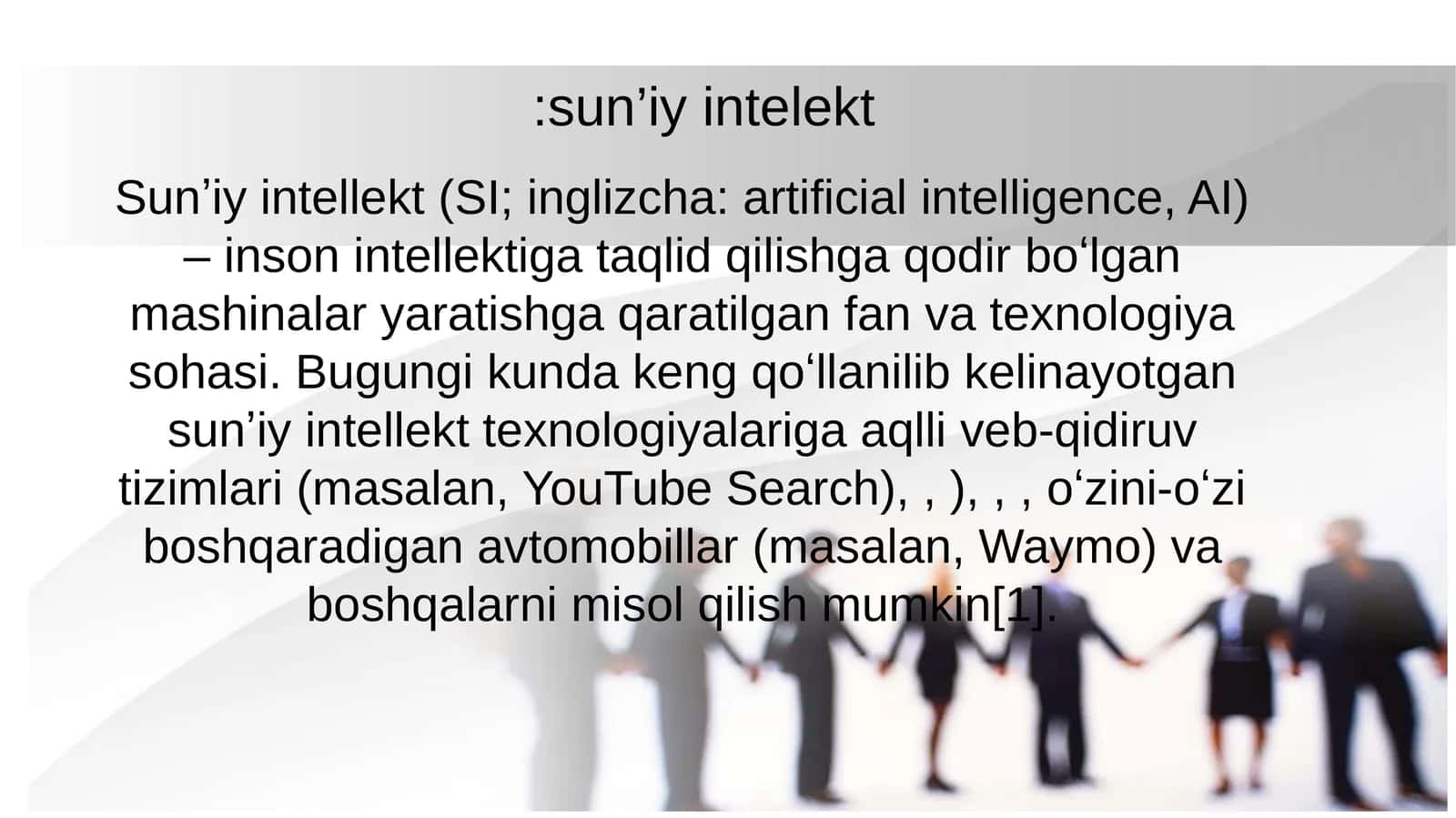 Sunʼiy intellekt (Sunʼiy intellekt, Sun’iy intellekt)