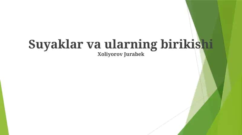 Suyaklar va ularning birikishi