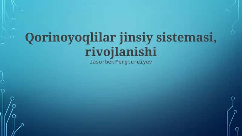 Qorinoyoqlilar jinsiy sistemasi, rivojlanishi