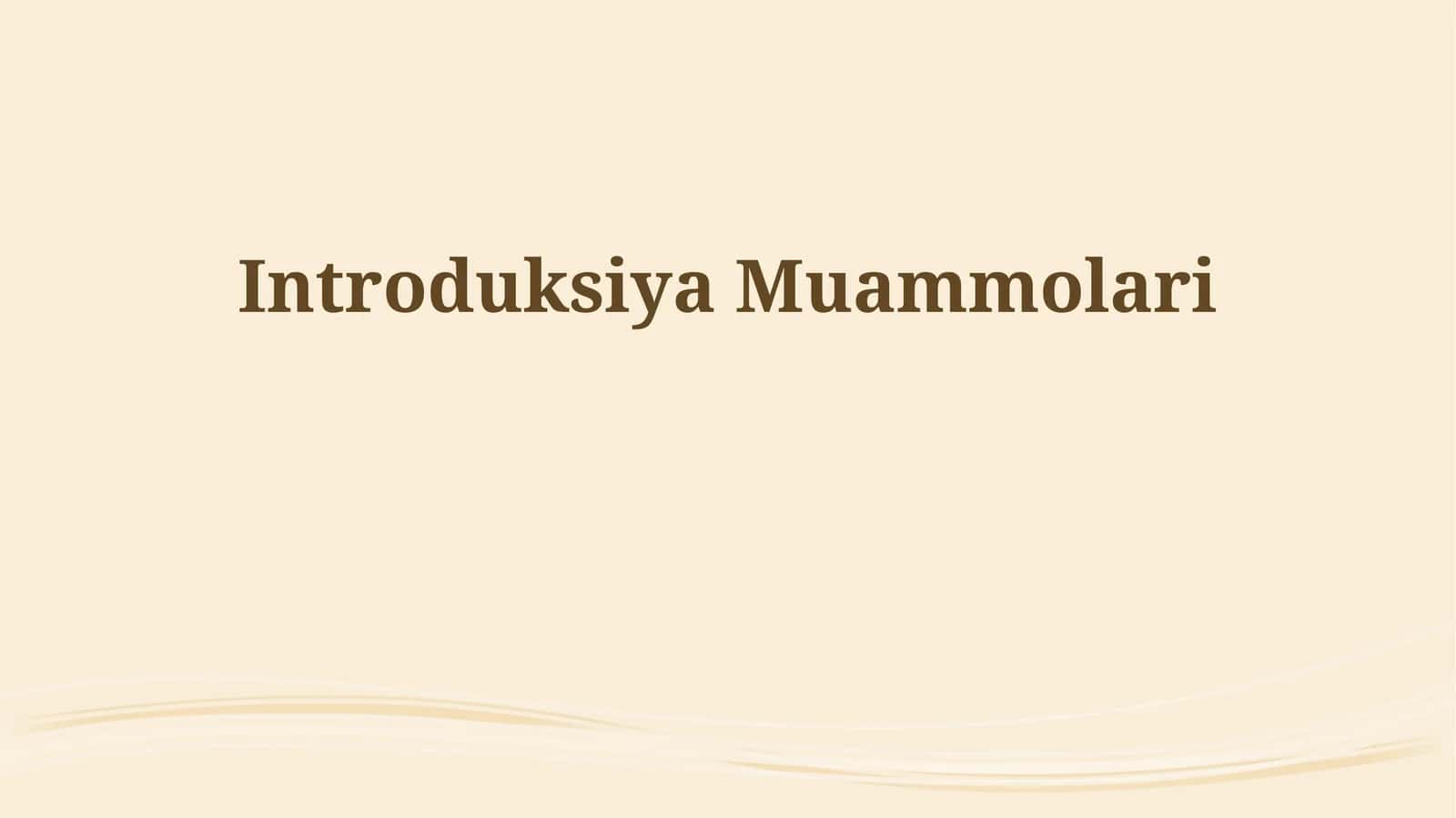 Kirishdagi Muammolar